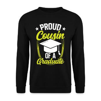 Stolzer Cousin Eines Absolventen Absolvent - Unisex Pullover - Schwarz - Vorne - Alina (178cm) & Michal (187cm)
