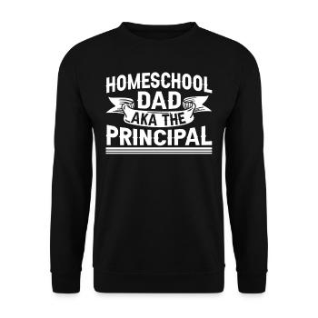 Homeschool Papa Alias Direktor Homeschooling Vater - Unisex Pullover - Schwarz - Vorne - Alina (178cm) & Michal (187cm)