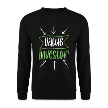 Value Investor Investieren Finanzier Anleger - Unisex Pullover - Schwarz - Vorne - Alina (178cm) & Michal (187cm)