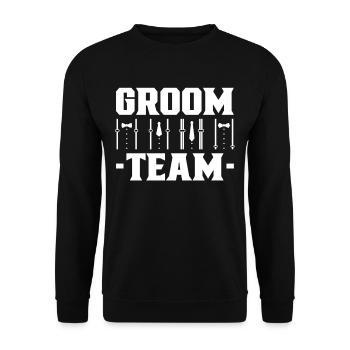 Groom Team Party Wedding Sayings Marriage - Unisex Sweatshirt - black - Front - Alina (178cm) & Michal (187cm)