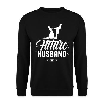 Futur mari Party Wedding Groom - Sweat-shirt Unisexe - noir - Devant - Alina (178cm) & Michal (187cm)