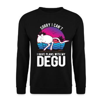 Degu Geschenk Strauchratte Walddegu - Unisex Pullover - Schwarz - Vorne - Alina (178cm) & Michal (187cm)