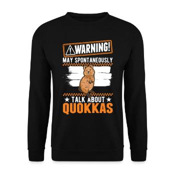 Avertissement Quokka Kangourou à queue courte - Sweat-shirt Unisexe - noir - Devant - Alina (178cm) & Michal (187cm)