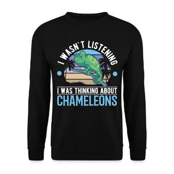 Chameleon Gift Chameleon - Unisex Sweatshirt - black - Front - Alina (178cm) & Michal (187cm)