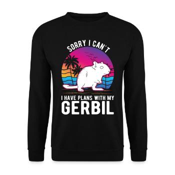 Gerbil Gift Racing Rat Germesau - Unisex Sweatshirt - black - Front - Alina (178cm) & Michal (187cm)