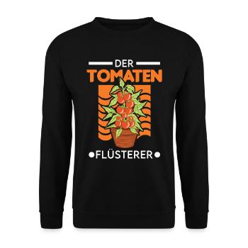 Der Tomaten Flüsterer Tomaten Paradeiser - Unisex Pullover - Schwarz - Vorne - Alina (178cm) & Michal (187cm)