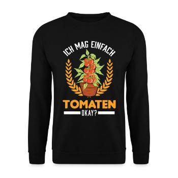 Ich mag einfach Tomaten Tomatenzüchter Paradeiser - Unisex Pullover - Schwarz - Vorne - Alina (178cm) & Michal (187cm)
