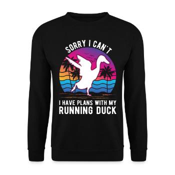 Indian Running Bouteille Cadeau Canard - Sweat-shirt Unisexe - noir - Devant - Alina (178cm) & Michal (187cm)