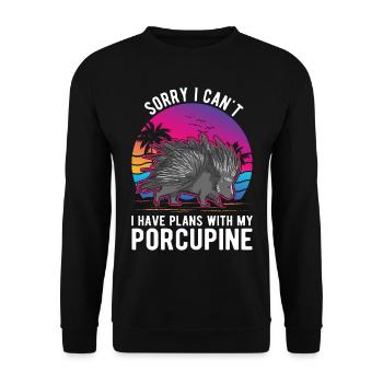 Porc-épic Cadeau Porc-épic - Sweat-shirt Unisexe - noir - Devant - Alina (178cm) & Michal (187cm)