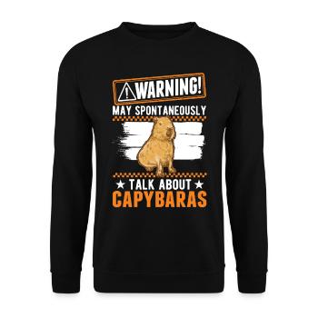 Warnung Capybara Liebhaber Wasserschwein - Unisex Pullover - Schwarz - Vorne - Alina (178cm) & Michal (187cm)