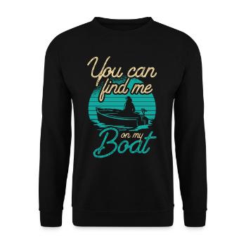 Vous pouvez me trouver sur mon bateau de navigation de plaisance - Sweat-shirt Unisexe - noir - Devant - Alina (178cm) & Michal (187cm)