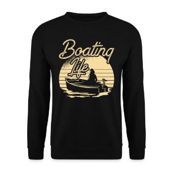 Boating Life Ship Yacht Boat Sailboat - Unisex Sweatshirt - black - Front - Alina (178cm) & Michal (187cm)