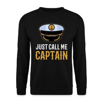 Appelez-moi simplement capitaine bateau bateau bateau - Sweat-shirt Unisexe - noir - Devant - Alina (178cm) & Michal (187cm)