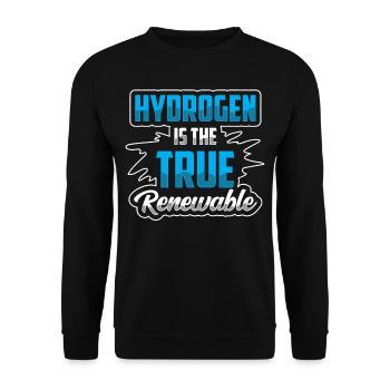 Hydrogen is the true renewable energy - Unisex Sweatshirt - black - Front - Alina (178cm) & Michal (187cm)
