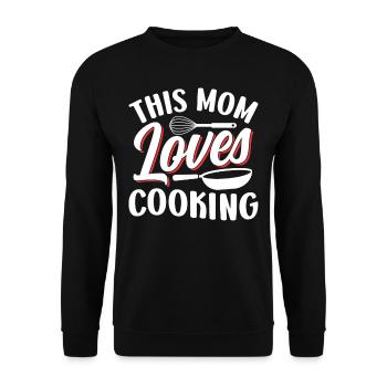 This mother loves cooking Mama cook cook - Unisex Sweatshirt - black - Front - Alina (178cm) & Michal (187cm)