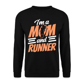 I am a mother and a runner running - Unisex Sweatshirt - black - Front - Alina (178cm) & Michal (187cm)