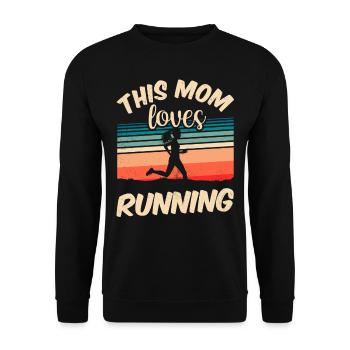 Cette maman adore courir jogging course à pied maman - Sweat-shirt Unisexe - noir - Devant - Alina (178cm) & Michal (187cm)