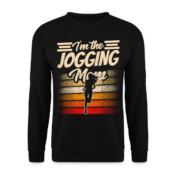 I am The Jogging Mother Running Mom Runner - Unisex Sweatshirt - black - Front - Alina (178cm) & Michal (187cm)