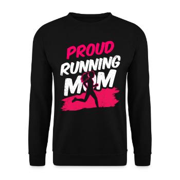Fière coureuse Maman Jogging Mère Running - Sweat-shirt Unisexe - noir - Devant - Alina (178cm) & Michal (187cm)