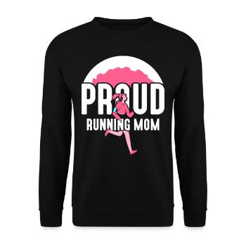 Fière coureuse Maman Jogging Running Mother - Sweat-shirt Unisexe - noir - Devant - Alina (178cm) & Michal (187cm)
