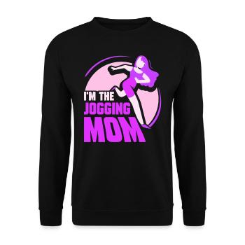 I am The Jogging Mother Runner Running Mom - Unisex Sweatshirt - black - Front - Alina (178cm) & Michal (187cm)