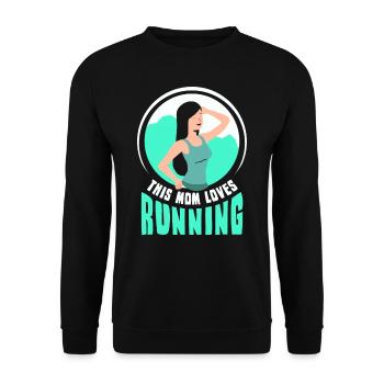 Cette maman adore courir coureur jogging maman - Sweat-shirt Unisexe - noir - Devant - Alina (178cm) & Michal (187cm)