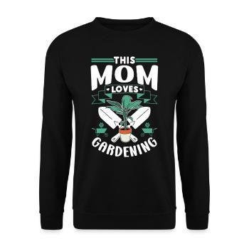 This Mom Loves Gardening Mom Garden - Unisex Sweatshirt - black - Front - Alina (178cm) & Michal (187cm)