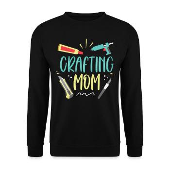 Crafts Mama Hobbyist Craft Mother - Unisex Sweatshirt - black - Front - Alina (178cm) & Michal (187cm)