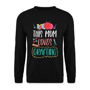 This Mom Loves To Craft Craft Mom - Unisex Sweatshirt - black - Front - Alina (178cm) & Michal (187cm)