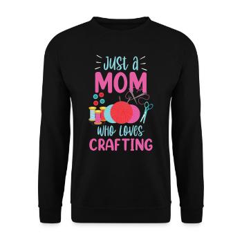 Nur Eine Mutter Die Das Basteln Liebt Bastel Mama - Unisex Pullover - Schwarz - Vorne - Alina (178cm) & Michal (187cm)