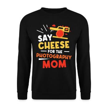 Sag Cheese Pour la Photographie Maman Photographe - Sweat-shirt Unisexe - noir - Devant - Alina (178cm) & Michal (187cm)