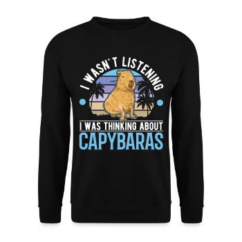 Capybara Cadeau Capybara - Sweat-shirt Unisexe - noir - Devant - Alina (178cm) & Michal (187cm)