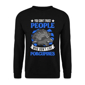 Amateur de porc-épic Porc-épic - Sweat-shirt Unisexe - noir - Devant - Alina (178cm) & Michal (187cm)