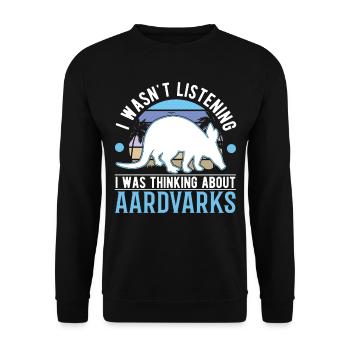 Erdferkel Geschenk Aardvark - Unisex Pullover - Schwarz - Vorne - Alina (178cm) & Michal (187cm)