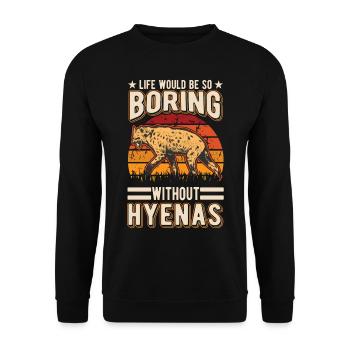 Hyène Cadeau Terre Loup Hyène - Sweat-shirt Unisexe - noir - Devant - Alina (178cm) & Michal (187cm)