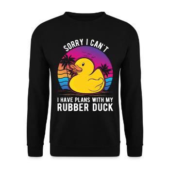 Canard en caoutchouc Cadeau Canard Grinçant Canard Bain Canard - Sweat-shirt Unisexe - noir - Devant - Alina (178cm) & Michal (187cm)