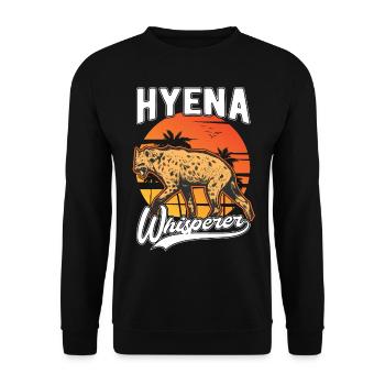 Hyänen Flüsterer Erdwolf Hyena - Unisex Pullover - Schwarz - Vorne - Alina (178cm) & Michal (187cm)