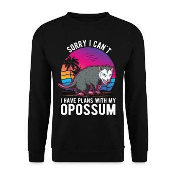 Opossum Gift Possum Pouch Rat - Unisex Sweatshirt - black - Front - Alina (178cm) & Michal (187cm)
