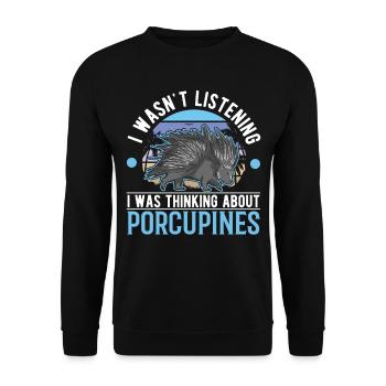 Porc-épic Cadeau Porc-épic - Sweat-shirt Unisexe - noir - Devant - Alina (178cm) & Michal (187cm)