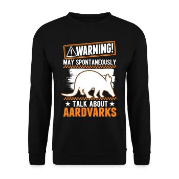 Avertissement Aardvark Cadeau Aardvark - Sweat-shirt Unisexe - noir - Devant - Alina (178cm) & Michal (187cm)
