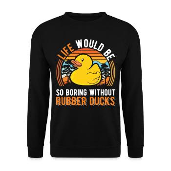 canard en caoutchouc cadeau canard en caoutchouc canard en caoutchouc - Sweat-shirt Unisexe - noir - Devant - Alina (178cm) & Michal (187cm)