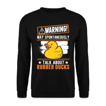 May spontaneously talk about Rubber Ducks - Unisex Pullover - Schwarz - Vorne - Alina (178cm) & Michal (187cm)