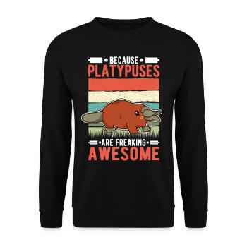 Platypus Gift Platypus - Unisex Sweatshirt - black - Front - Alina (178cm) & Michal (187cm)