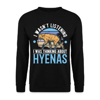 Hyène Cadeau Terre Loup Hyène - Sweat-shirt Unisexe - noir - Devant - Alina (178cm) & Michal (187cm)