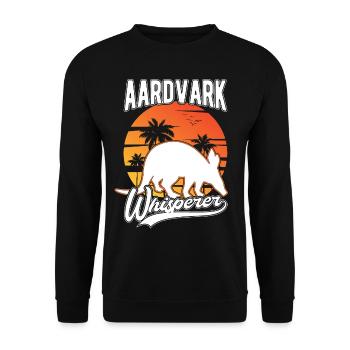 Erdferkel Flüsterer Aardvark Whisperer - Unisex Sweatshirt - black - Front - Alina (178cm) & Michal (187cm)