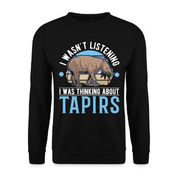 Je n’écoutais pas, je pensais à Tapirs - Sweat-shirt Unisexe - noir - Devant - Alina (178cm) & Michal (187cm)