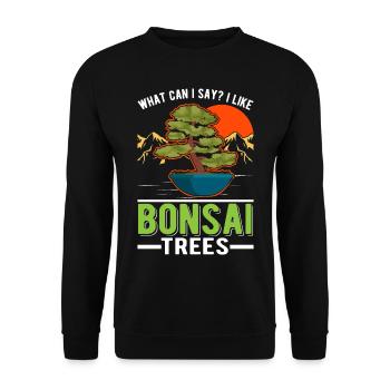 Que puis-je dire que j’aime bonsaï arbres bonsaï arbre - Sweat-shirt Unisexe - noir - Devant - Alina (178cm) & Michal (187cm)
