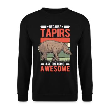 Because Tapirs are freaking awesome - Unisex Pullover - Schwarz - Vorne - Alina (178cm) & Michal (187cm)
