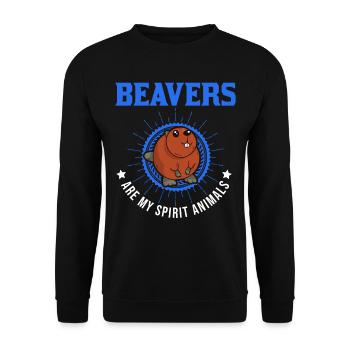 Les castors sont mes animaux spirituels Castor - Sweat-shirt Unisexe - noir - Devant - Alina (178cm) & Michal (187cm)