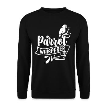 Parrot Whisperer Parrot Whisperer Doux Perroquets - Sweat-shirt Unisexe - noir - Devant - Alina (178cm) & Michal (187cm)
